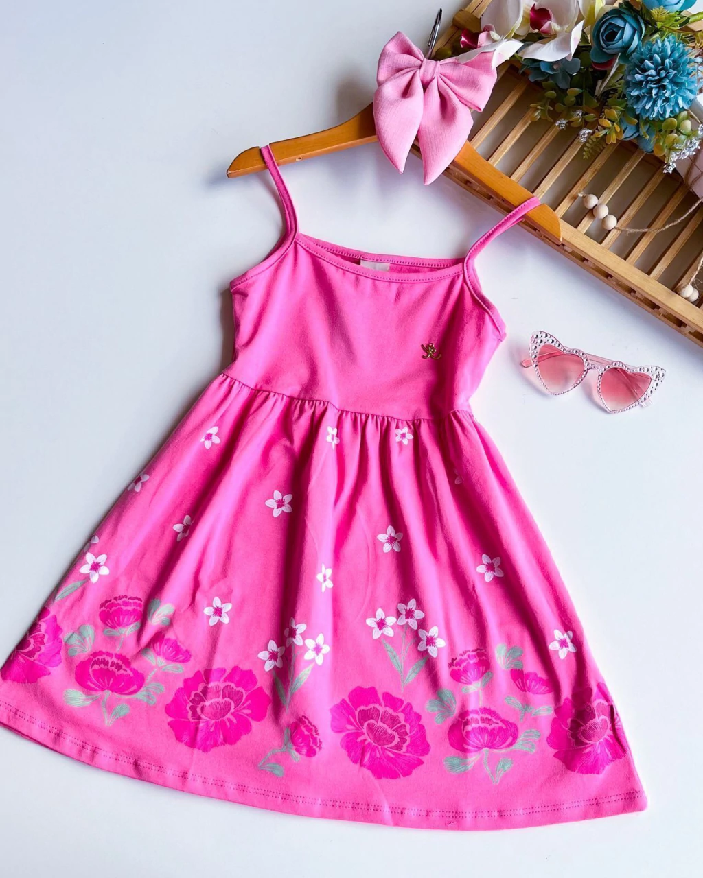 VESTIDO INFANTIL KIKO E KIKA FLORES 4-10 ANOS