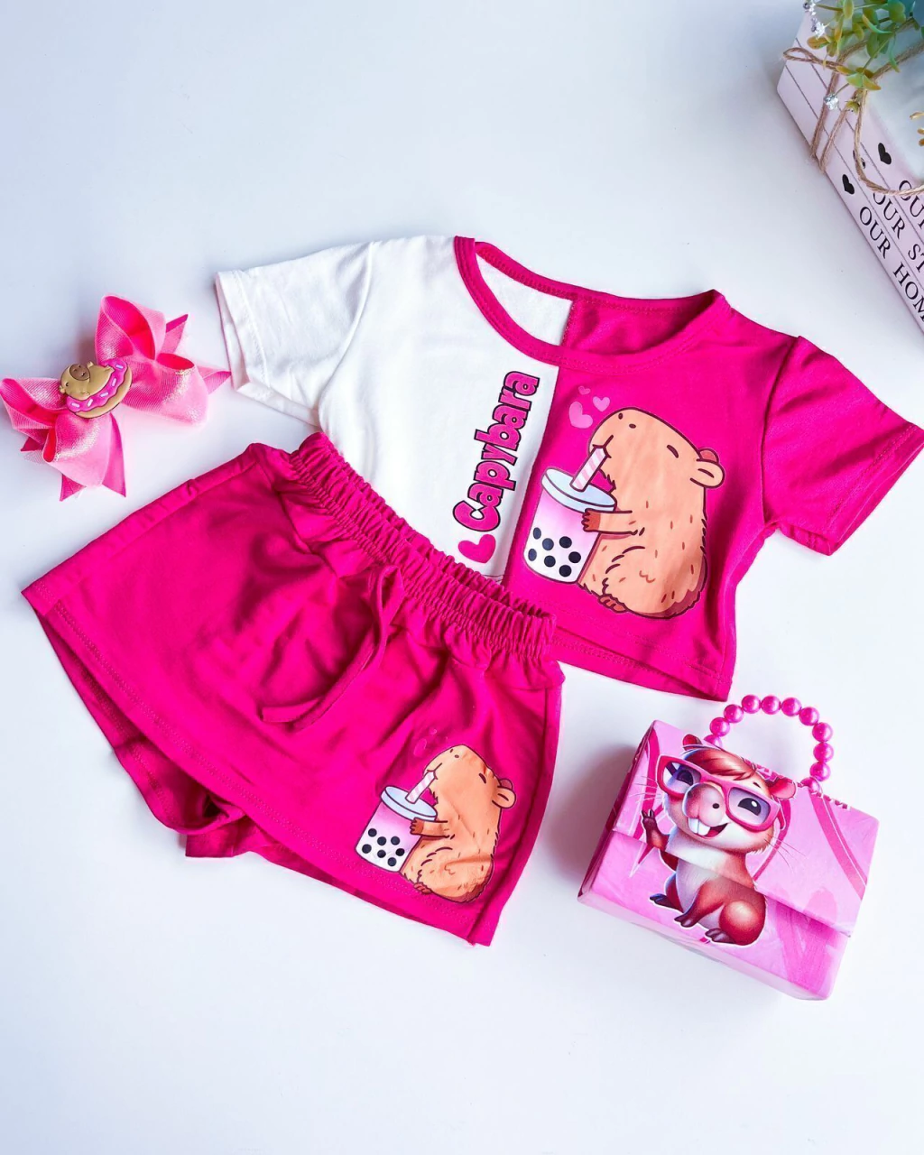 CONJUNTO INFANTIL CAPIVARA MOLETINHO 2 A 8 ANOS