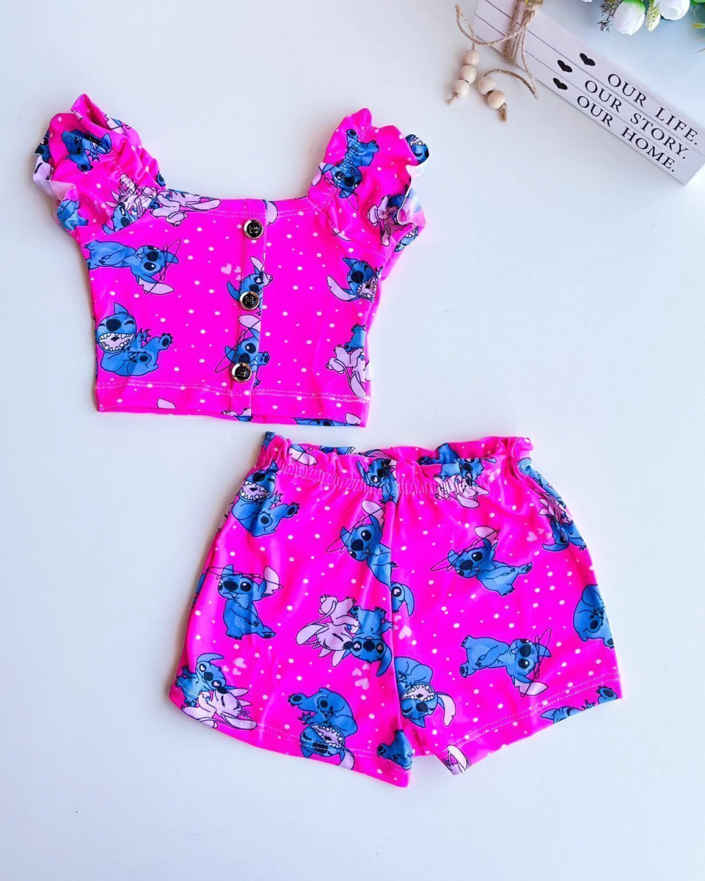 CONJUNTO INFANTIL STITCH 2 A 8 ANOS ESTAMPADO