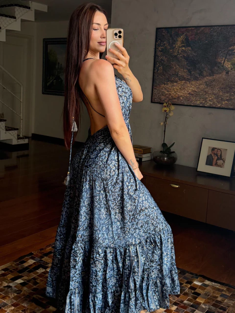 VESTIDO LILLY AZUL MARINHO - comprar online