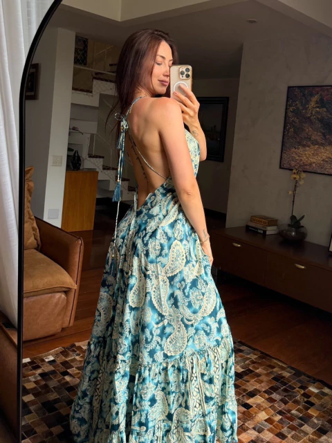 VESTIDO ANNA TURQUESA - comprar online