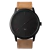 reloj negro correa de cuero marron marca Valkur diseñado en argentina