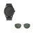 combo reloj gris oscuro con anteojos de sol verde  marca Valkur diseñado en argentina