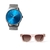 combo reloj celeste con anteojos de sol marrones marca Valkur diseñado en argentina