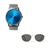 combo reloj celeste con anteojos de sol verdes  marca Valkur diseñado en argentina