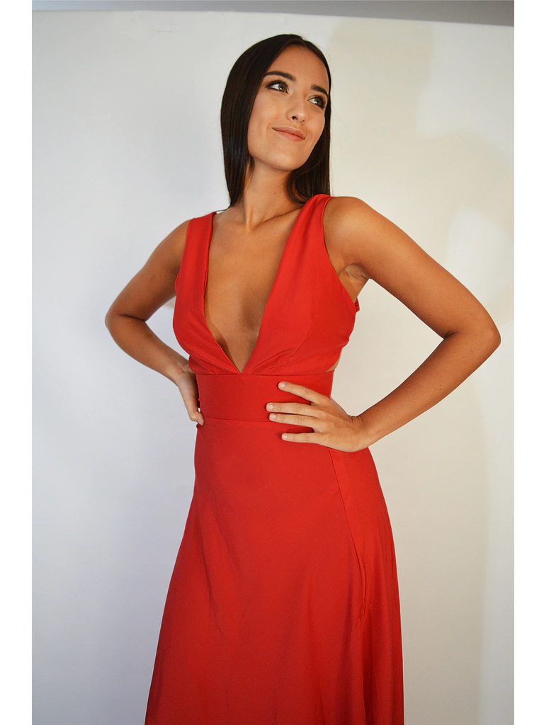 Vestido Betania Rojo elastizado