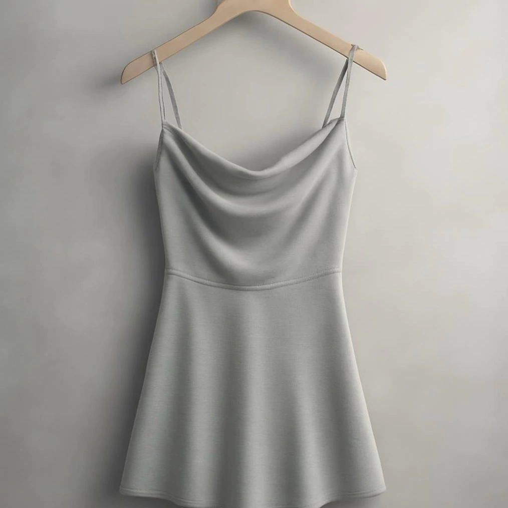 Vestido Denisse plateado a blanco corto