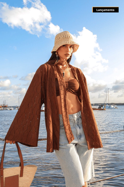 Kimono Selene Marrom - comprar online