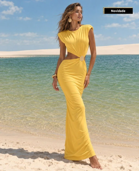 Vestido Lila Amarelo Sol
