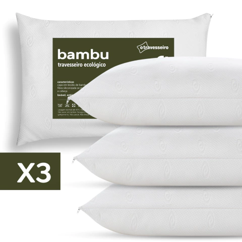 Travesseiro de Bambu Ecológico 50x70cm - Hipoalergênico, Termorregulador e Super Macio - comprar online