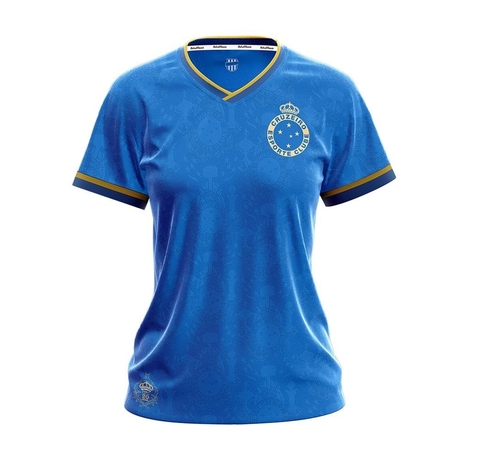 Camisa Retrô Cruzeiro Tríplice Coroa 2003 Azul Feminina Oficial - comprar online