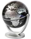 GLOTTER GLOBO TERRAQUEO MULTIGIRO NEGRO/PLATA BASE PLASTICA POLITICO 10CM DIAM.