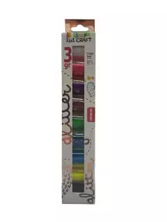IBI CRAFT GLITTER POLVO SET 9 COLORES 3grs C/U PASTELES