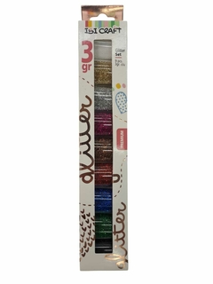 IBI CRAFT GLITTER POLVO SET 9 COLORES 3grs C/U CLASICOS