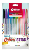 FILGO BOLIGRAFOS STICK 026 X 10 COLORES ( 329936 )