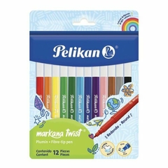 PELIKAN MARCADORES MARKANA TWIST X 12 COLORES ( 44745 )