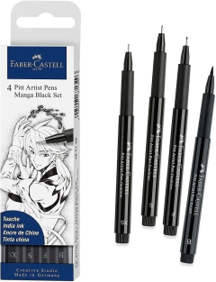 Pitt Artist Pens Faber Castell Manga Black x 4 ( 43112 ) - comprar online
