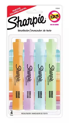 SHARPIE RESALTADOR TANK PASTEL X 4 ( 335899 )