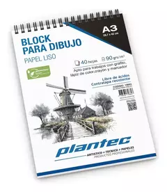 PLANTEC BLOCK PARA DIBUJO LISO A3 40HJS 90 GRS ( 337764 )