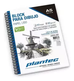 PLANTEC BLOCK PARA DIBUJO LISO A5 40HJS 90 GRS ( 337769 )