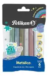 Crayones colores Metalizados Pelikan 6 unidades