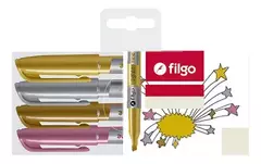 FILGO RESALTADORES LIGTER FINE METALIZADOS X 4 COLORES - comprar online