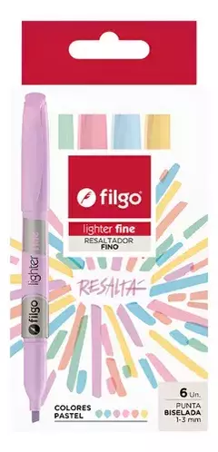 FILGO RESALTADORES LIGHTER FINE PASTEL X 6 UNID. ( 320020 )
