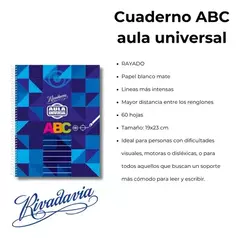 RIVADAVIA CUADERNO ABC AULA UNIVERSAL RAYADO ( 337104 ) - tienda online