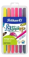PELIKAN MARCADORES PUNTA PINCEL LETTERING X 12 COLORES - comprar online