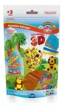 DIDO SET DE MASAS C/MOLDES 3D ANIMALES SALVAJES ( 327706 )