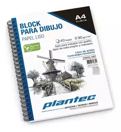 PLANTEC BLOCK PARA DIBUJO LISO A4 40HJS 90 GRS ( 337760 )