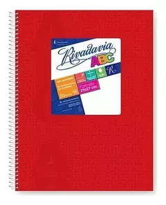 RIVADAVIA CUADERNO ABC ESPIRAL 60 HJS RAYADAS ( 41911 )