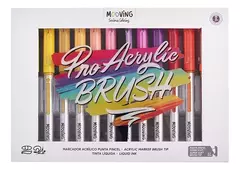 MARCADORES ACRILICOS PUNTA PÍNCEL PRO ACRILIC BRUSH X 24 COLORES