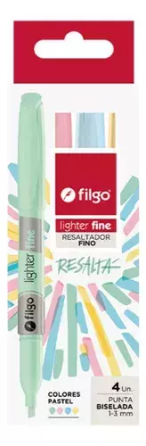 FILGO RESALTADORES LIGHTER FINE PASTEL X 4 UNID. ( 320019 )