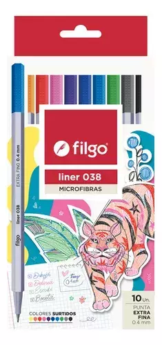 FILGO MICROFIBRAS LINES 038 0.4 MM X 10 COLORES CLASICOS ( 69098 )