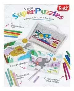 Trabi Valija Super Puzzles C/ Marcadores Libro Y Rompecabeza ( 335315 ) en internet