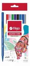 FILGO MICROFIBRAS 036 X 10 COLORES SURTIDOS 1.0 MM