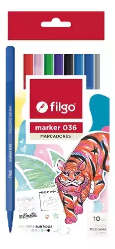 FILGO MICROFIBRAS 036 X 10 COLORES SURTIDOS 1.0 MM ( 325750 )