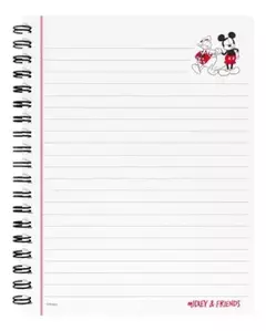 MOOVING CUADERNO CON ESPIRAL A5 MICKEY MOUSE 80 HJS RAYADAS en internet