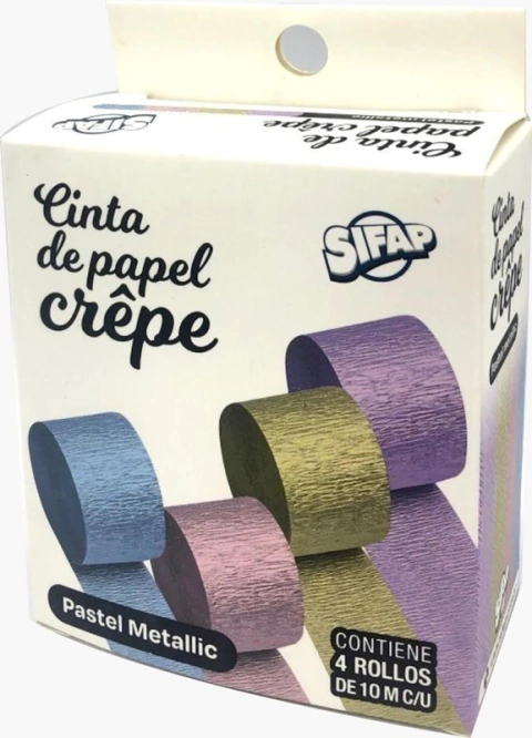 SIFAP CINTA DE PAPEL CREPE X 4 ROLLOS DE 10 MTRS C/U ( 338785 )