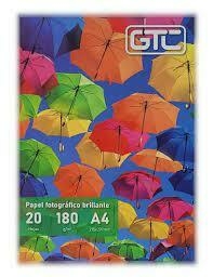 GTC PAPEL FOTOGRAFICO BRILLANTE A4 180 GRS X 20 HJS ( 334344 )