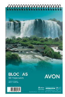 AVON BLOCK ANOTADOR ESPIRALADO A5 RAYADO 80 HJS ( 67566 )