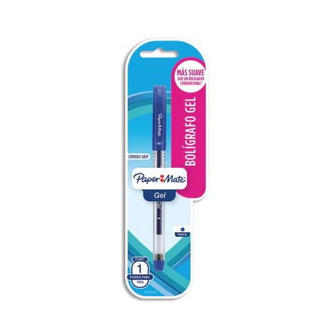 PAPER MATE BOLIGRAFO GEL TINTA AZUL PUNTA FINA BLISTER ( 335038 )