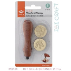 IBI CRAFT KIT SELLO PARA LACRE (MANGO MADERA + BRONCE x 2) ( 329841 )