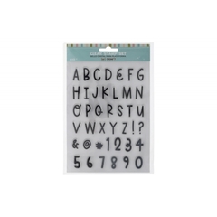 IBI CRAFT SELLO SILICONADO CRISTAL 6X8\" ABECEDARIO Y NUMERO