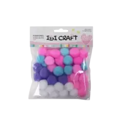 IBI CRAFT POMPONES 2 CM X 50 UNID. COLOR PASTEL - comprar online