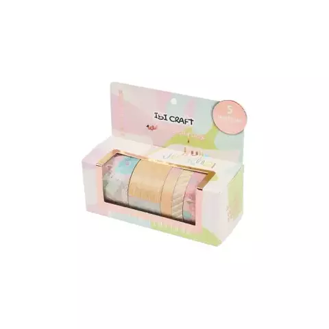 IBI CRAFT WASHI TAPE BOX 5 ROLLOS de 4mts COLECCION SPIRIT