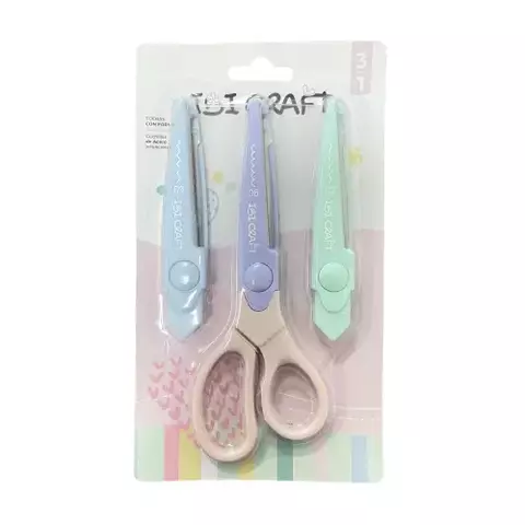 TIJERA ARTISTICA 16,5 CM IBICRAFT SET x 3 CORTES INTERCAMBIABLES
