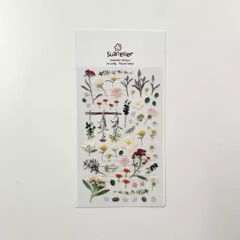 SUATELIER DESING STICKER PVC 10*19cm FLOWER LETTER