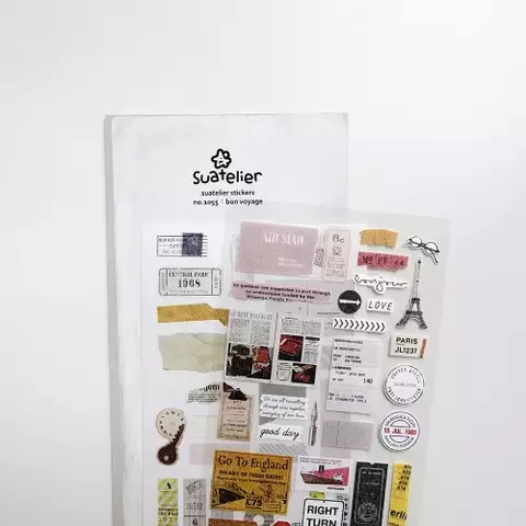 SUATELIER DESING STICKER PAPEL10*19cm BON VOYAGE x 2 hjs